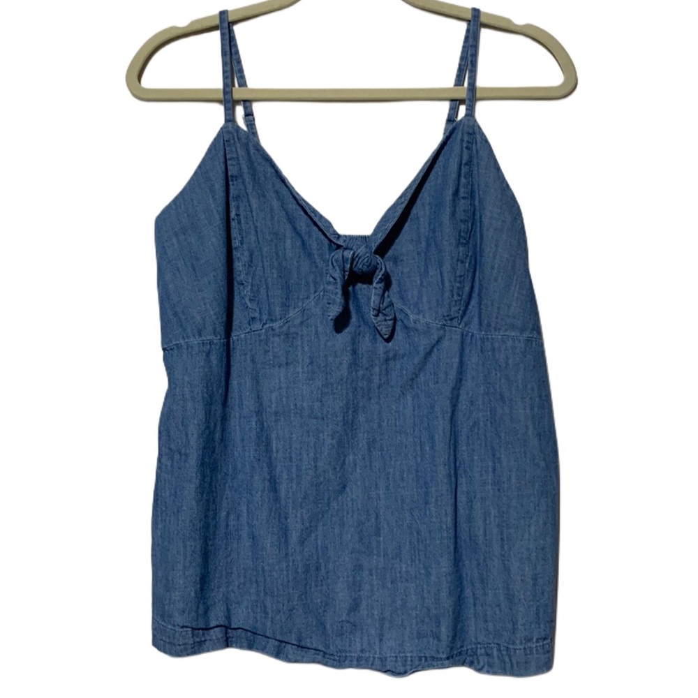 Old Navy Blue Tie Front Sleeveless Camisole Size LARGE D